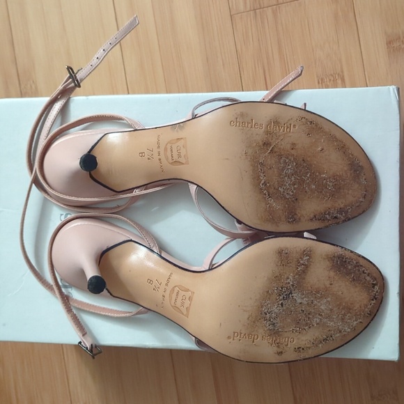 Charles David Light Pink Strappy Leather Heels - Picture 7 of 7